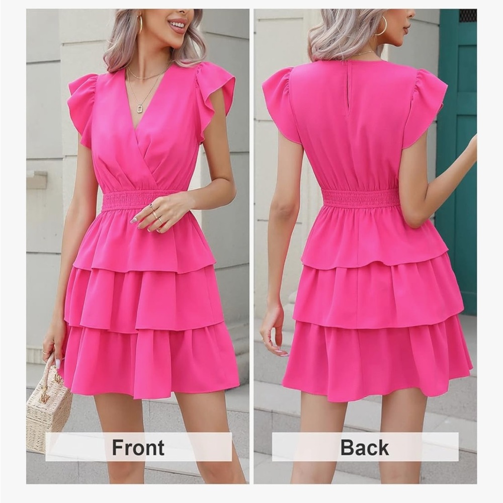 Pink Ruffled Cocktail Dress